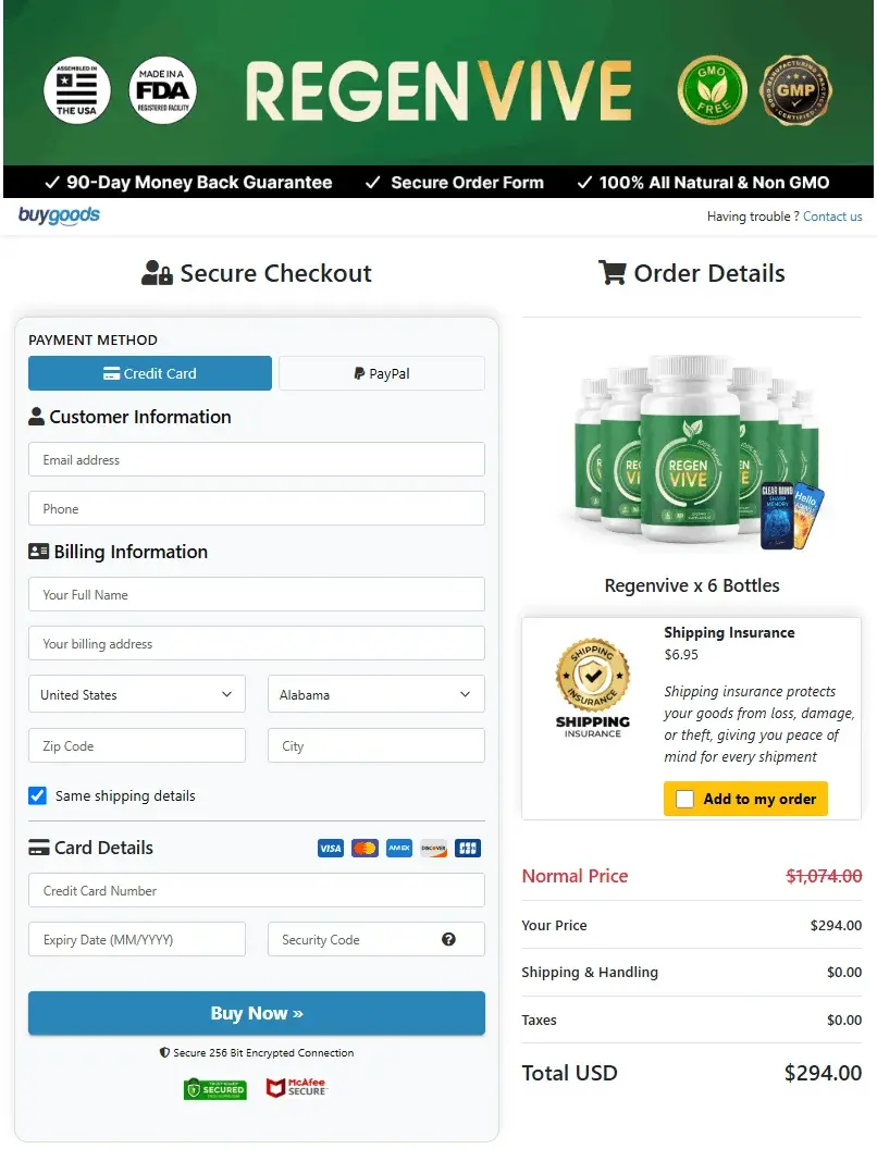 Regenvive Order